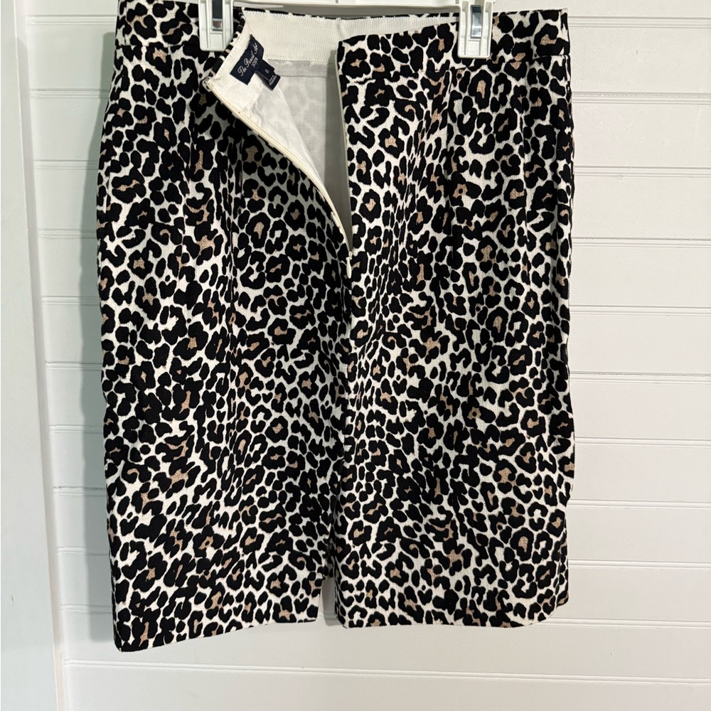J. Crew Black and White Pencil Skirt with Slit
